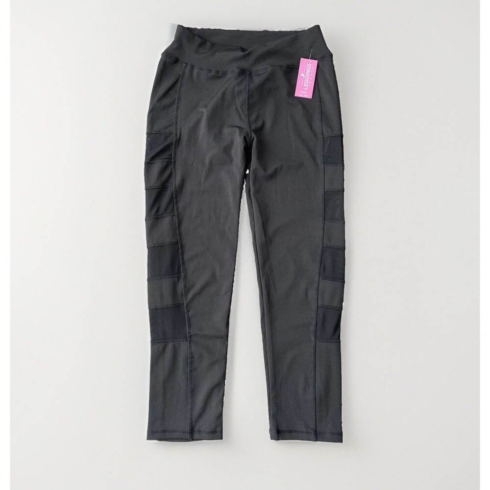Leggings Park Black Mesh Bandage Athletic Cropped Pants Size S NWT